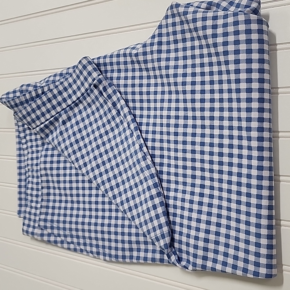 Susan Graver Weekend Checkered Pull On Pants Blue XL